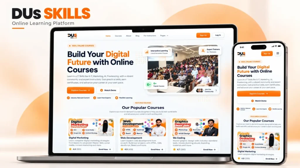 DUS Skills – Professional Online Learning Platform UI/UX Design