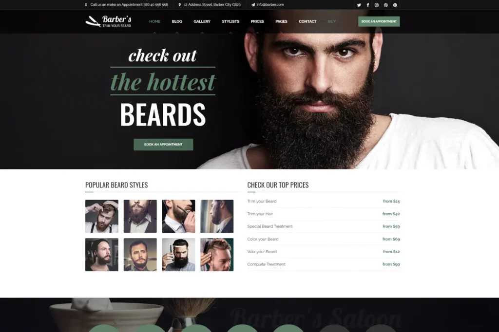 Barber’s Salon – Premium Barber Shop Website